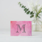 Carte De Visite Monogramme couleur eau rose (Debout devant)