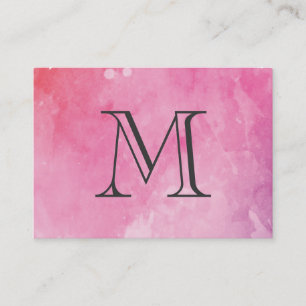 Carte De Visite Monogramme couleur eau rose