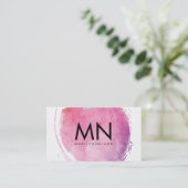 Carte De Visite Monogramme couleur eau rose (Debout devant)