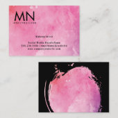 Carte De Visite Monogramme couleur eau rose (Devant / Derrière)