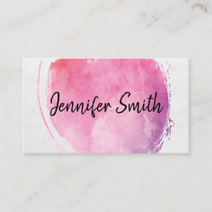 Carte De Visite Monogramme couleur eau rose   Style manuscrit