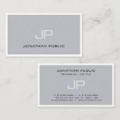 Carte De Visite Monogramme créatif Cool Plain tendance professionn (Devant / Derrière)