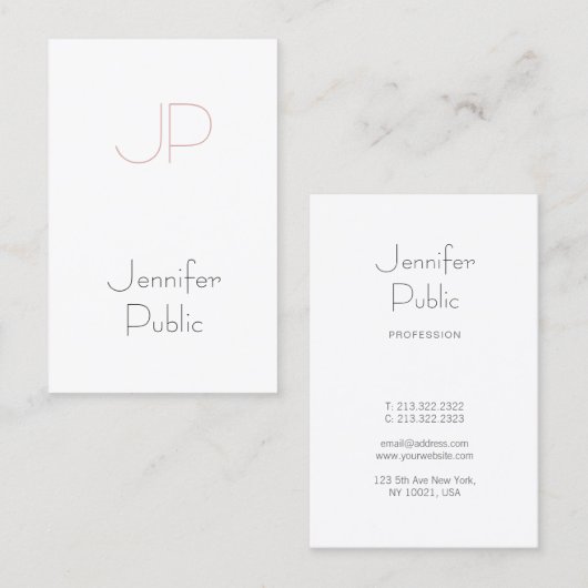 Carte De Visite Monogramme créatif Design de luxe élégant tendance (Devant / Derrière)