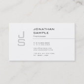 Carte De Visite Monogramme créatif Design élégant Design moderne t (Devant)