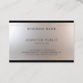 Carte De Visite Monogramme créatif Glamor Or Argent unique Plaine (Dos)