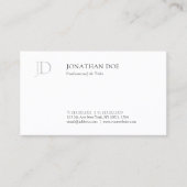 Carte De Visite Monogramme créatif moderne blanc Modèle simple (Devant)