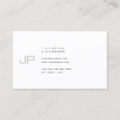 Carte De Visite Monogramme créatif Moderne Professionnel Simple (Dos)