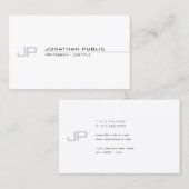 Carte De Visite Monogramme créatif Moderne Professionnel Simple (Devant / Derrière)