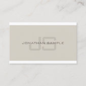 Carte De Visite Monogramme créatif Simple Professionnel Plat Luxe (Devant)