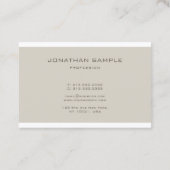 Carte De Visite Monogramme créatif Sleek Professionnel Plain Luxe (Dos)