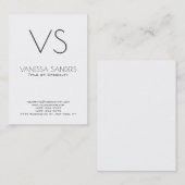 Carte De Visite Monogramme créatif tendance blanc clair (Devant / Derrière)