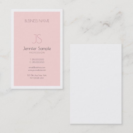 Carte De Visite Monogramme créatif tendance Design Sleek Plain Lux (Devant / Derrière)