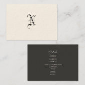 Carte De Visite Monogramme crème (Devant / Derrière)