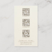 Carte De Visite Monogramme crémeux blanc & or moderne médias socia (Dos)