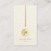 Carte De Visite Monogramme crémeux blanc & or moderne médias socia (Devant)