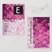 Carte De Visite MONOGRAMME CROTALUS, or rouge rose noir brillant (Devant / Derrière)