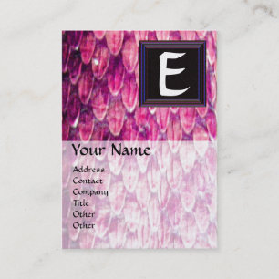 Carte De Visite MONOGRAMME CROTALUS, perle rose noire brillante