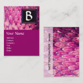 Carte De Visite MONOGRAMME CROTALUS, violet rose noir brillant (Devant / Derrière)