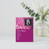 Carte De Visite MONOGRAMME CROTALUS, violet rose noir brillant (Debout devant)