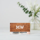 Carte De Visite Monogramme | Cuir | Couleur (Debout devant)