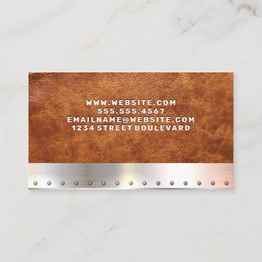 Carte De Visite Monogramme | Cuir | Couleur (Dos)