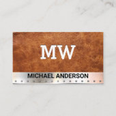 Carte De Visite Monogramme | Cuir | Couleur (Devant)