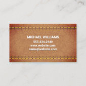 Carte De Visite Monogramme | Cuir double pointillé (Dos)