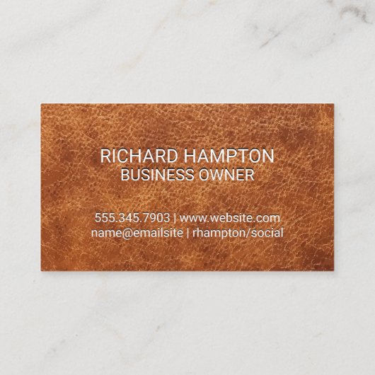 Carte De Visite Monogramme | Cuir et patchs (Dos)