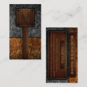 Carte De Visite Monogramme Cuir Look #10 (Devant / Derrière)