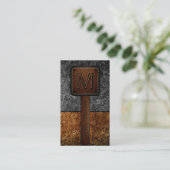 Carte De Visite Monogramme Cuir Look #10 (Debout devant)