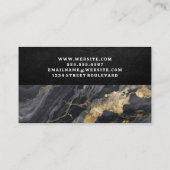 Carte De Visite Monogramme | Cuir | Texture de marbre (Dos)