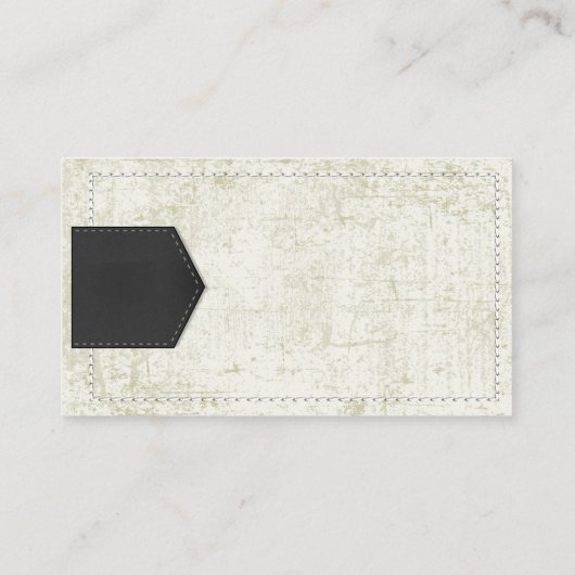 Carte De Visite Monogramme | Cuir usé (Dos)