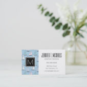 Carte De Visite Monogramme Cute Motif 1 (Debout devant)