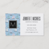 Carte De Visite Monogramme Cute Motif 1 (Devant)