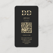 Carte De Visite Monogramme D Floral Black Gold (Dos)