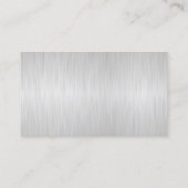 Carte De Visite Monogramme d'acier à brosse blanche (Dos)