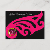 Carte De Visite MONOGRAMME D'AILES ÉLÉGANTES, ROUGE RUBY, or fuchs (Dos)