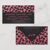 Carte De Visite Monogramme Dalmatien Noir et Rouge (Devant / Derrière)