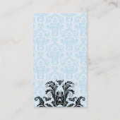 Carte De Visite Monogramme Damask (bleu bébé) (Dos)