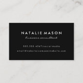 Carte De Visite Monogramme Damask sur noir (Dos)