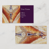 Carte De Visite MONOGRAMME D'ANGE MOSAÏQUE Violet (Devant / Derrière)