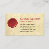 Carte De Visite Monogramme dans le sceau de cire rouge sur un anci (Dos)