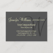 Carte De Visite Monogramme d'Anthrazite Minimalistic (Dos)