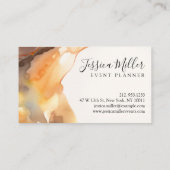 Carte De Visite Monogramme D'Aquarelle Abstraite D'Or Et De Ton Te (Dos)