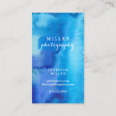 Carte De Visite Monogramme d'aquarelle bleu marine moderne (Dos)