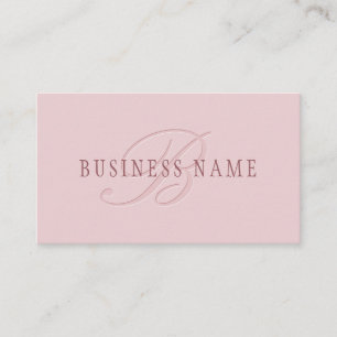 Carte De Visite Monogramme d'aspect élégant Or rose