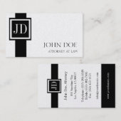 Carte De Visite Monogramme d'avocat de mandataire - en-tête de (Devant / Derrière)