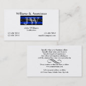 Carte De Visite Monogramme d'avocat de mandataire masculin (Devant / Derrière)