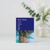 Carte De Visite MONOGRAMME DE BEAUTÉ CLASSIQUE bleu vif antique (Debout devant)