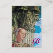 Carte De Visite MONOGRAMME DE BEAUTÉ CLASSIQUE bleu vif antique (Dos)